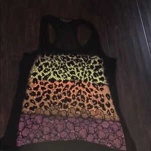 Neon designed black tank